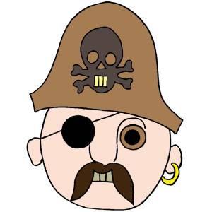 Disegno di Maschera del Pirata a colori