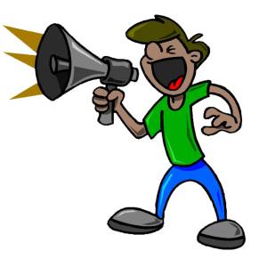 Disegno di Ragazzo con Megafono a colori