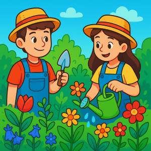 Disegno di Cura del Giardino a colori