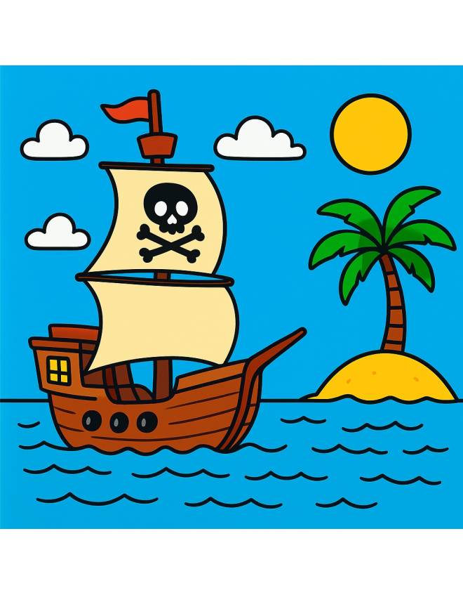 disegno di Nave di Pirati  a colori