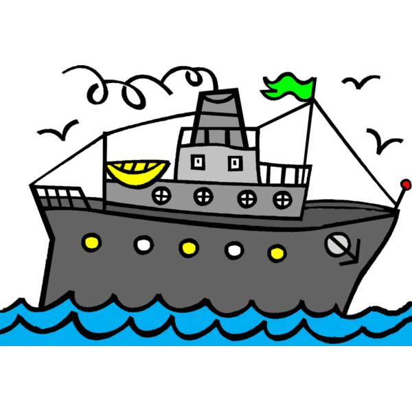 Disegno Di Nave Con Scialuppe A Colori Per Bambini Disegnidacolorareonline Com