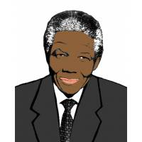 Disegno di Nelson Mandela a colori