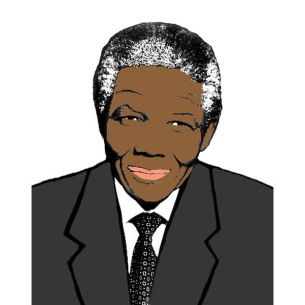 Disegno di Nelson Mandela a colori