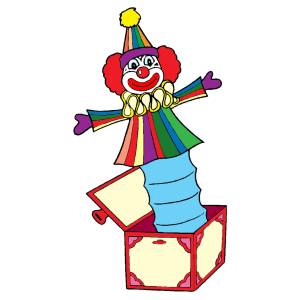 Disegno di Pagliaccio nella Scatola a colori