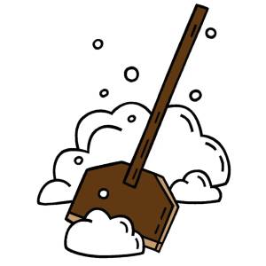 Disegno di Spalare la Neve a colori