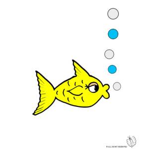 Disegno di Pesce e Bollicine a colori