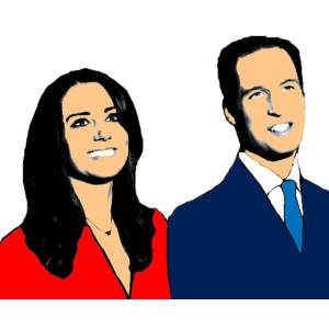 Disegno di Principe William e Kate a colori