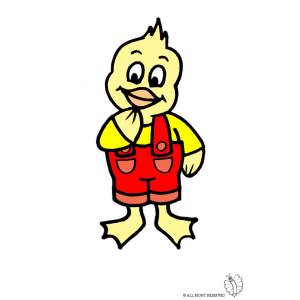 Disegno di Pulcino Vestito a colori