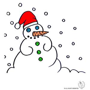 Disegno di Pupazzo di Neve a colori