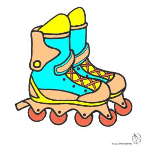 Disegno di Rollerblade a colori