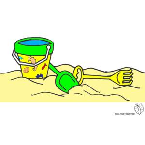 Disegno di Secchiello Rastrello e Paletta a colori