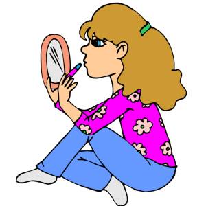 Disegno di Ragazza al Trucco a colori