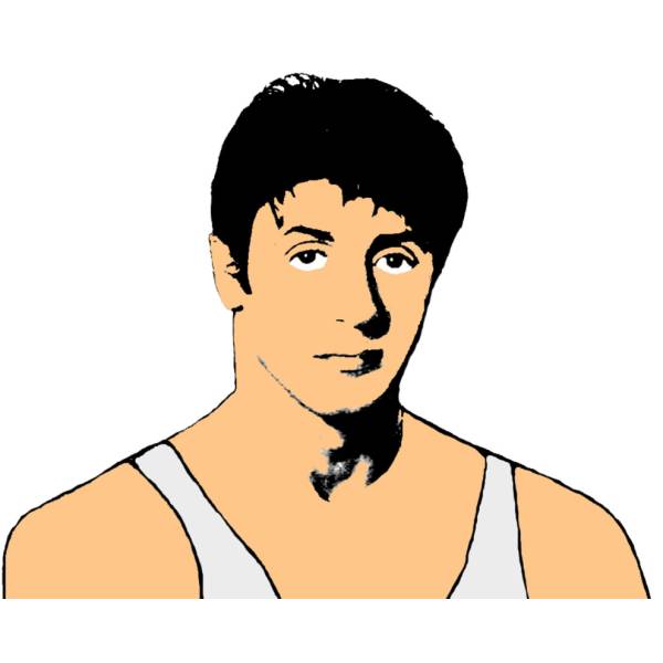 Disegno di Sylvester Stallone a colori