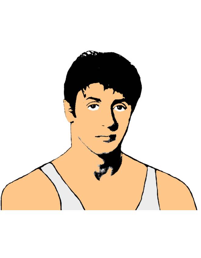 disegno di Sylvester Stallone a colori