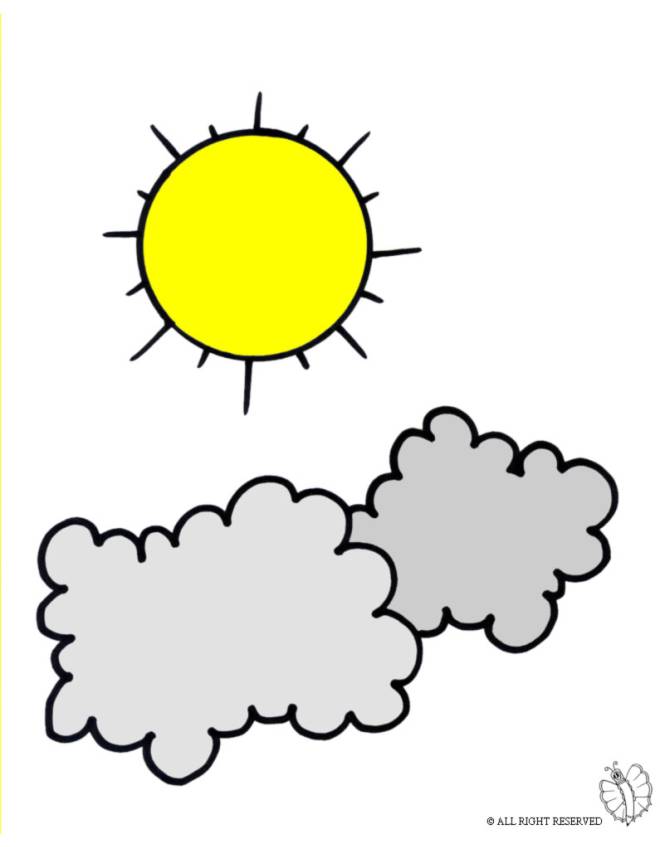 Disegno Di Sole E Nuvole A Colori Per Bambini Disegnidacolorareonline Com