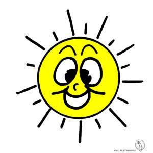 Disegno di Sole con Sorriso a colori