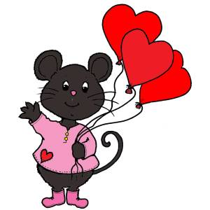 Disegno di Topo San Valentino a colori