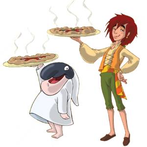 Disegno di Totò Sapore e la Pizza a colori