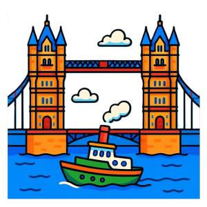 Disegno di Tower Bridge London a colori