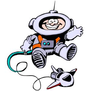 Disegno di Uomo nello Spazio a colori