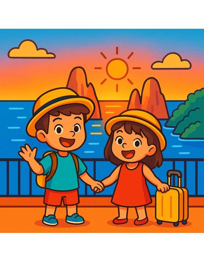 disegno di Vacanza a Capri  a colori