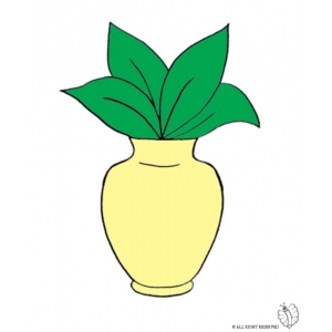Disegno di Vaso con Pianta a colori