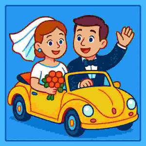 Disegno di Viva gli Sposi a colori