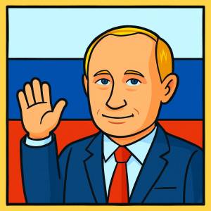 disegno di Presidente Vladimir Putin Russia a colori