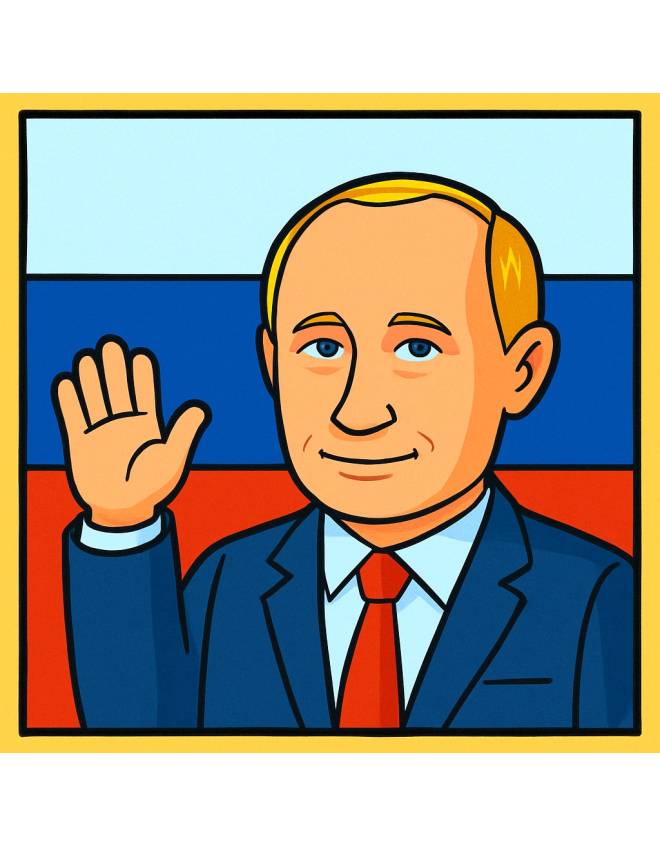 disegno di Presidente Vladimir Putin Russia a colori