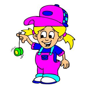 Disegno di Bambina con Yo Yo a colori
