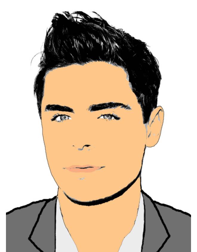 disegno di Zac Efron a colori