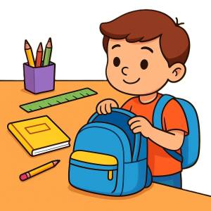 Disegno di Zaino per la Scuola a colori