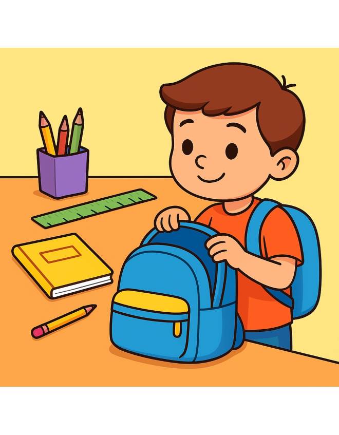 disegno di Zaino per la Scuola a colori