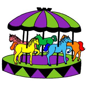 Disegno di Giostra con Cavalli a colori