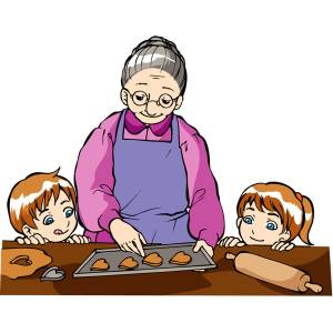 Disegno di La Nonna con i Nipotini a colori