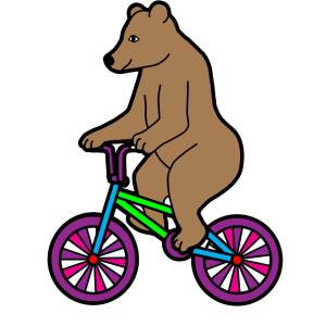 Disegno di L'Orso in Bicicletta a colori