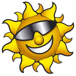 disegno di Sole con Occhiali a colori