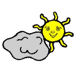 Disegno di Sole e Nuvola a colori