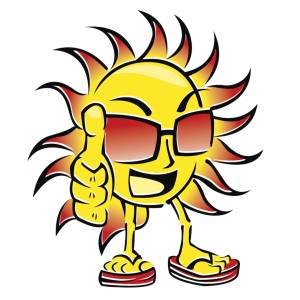 Disegno di Sole in Ciabatte a colori