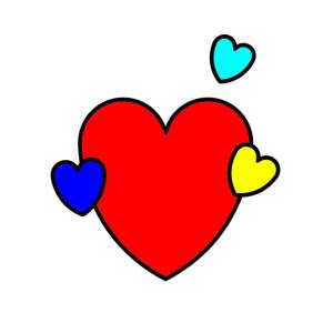 Disegno di Cuore e Cuoricini a colori