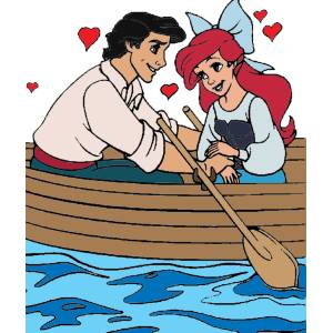 Disegno di Ariel e Eric Innamorati a colori