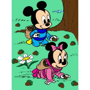 Disegno di Baby Minnie e Topolino a colori