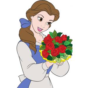 Disegno di Belle con Fiori a colori