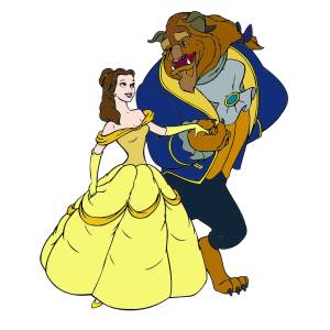 Disegno di La Bella e la Bestia Ballo a colori