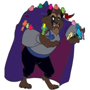 Disegno di La Bestia con gli Uccellini a colori