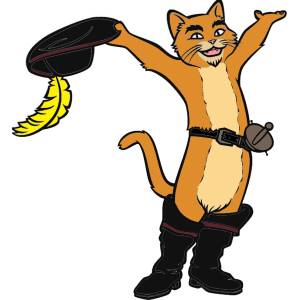 Disegno di Gatto con Stivali e Cappello a colori