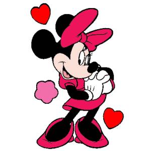 Disegno di Minnie Cuoricini a colori