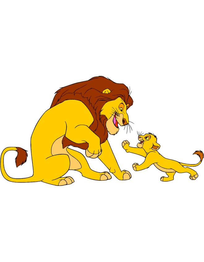 disegno di Mufasa e Simba Il Re Leone a colori