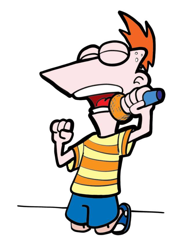 disegno di Phineas che Canta a colori