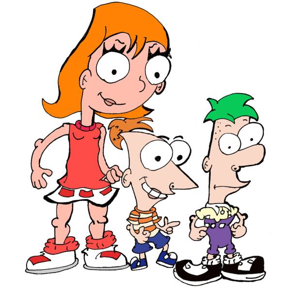 Disegno di Phineas Ferb e Candace a colori